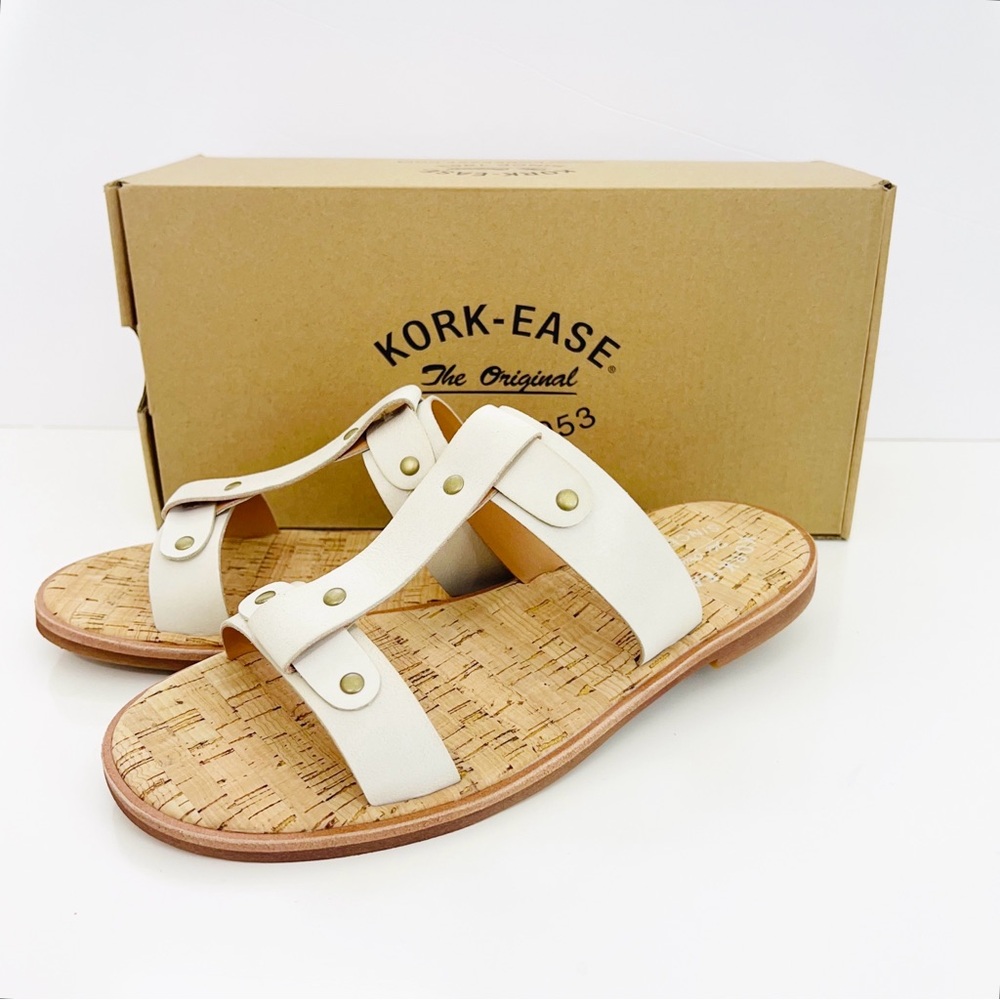 Kork-Ease NEW Basel Cream 100% Leather Sandals Slides